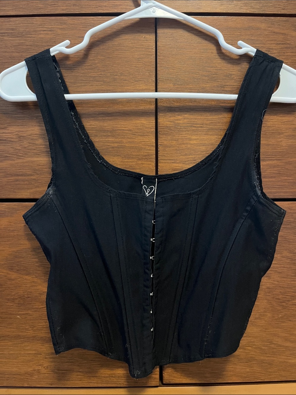 Windsor Black Bustier Crop Top with Front Hook Closure